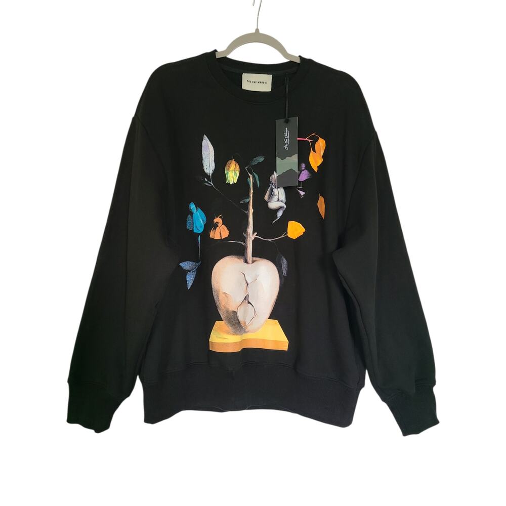 PAS UNE MARQUE Afterlife Threads of Dissonance Sweatshirt Black Size S NWT